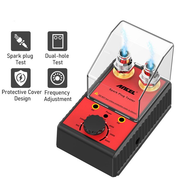 ANCEL Spark Plug Tester with Two12mm Spark Plug Socket Spark Tester
