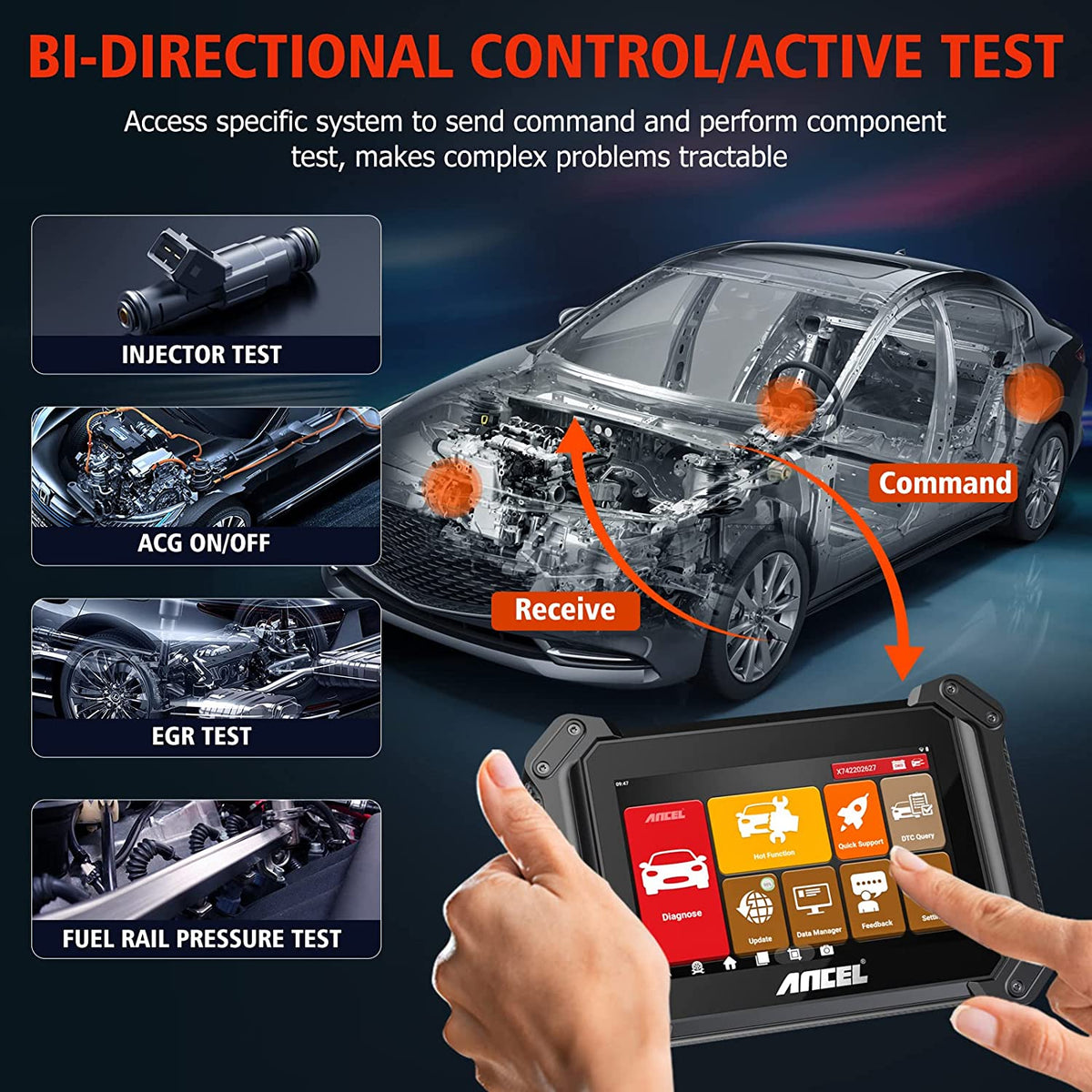 Bi-directional Scan Tool Ancel V6 PRO 25 Service Functions Bluetooth