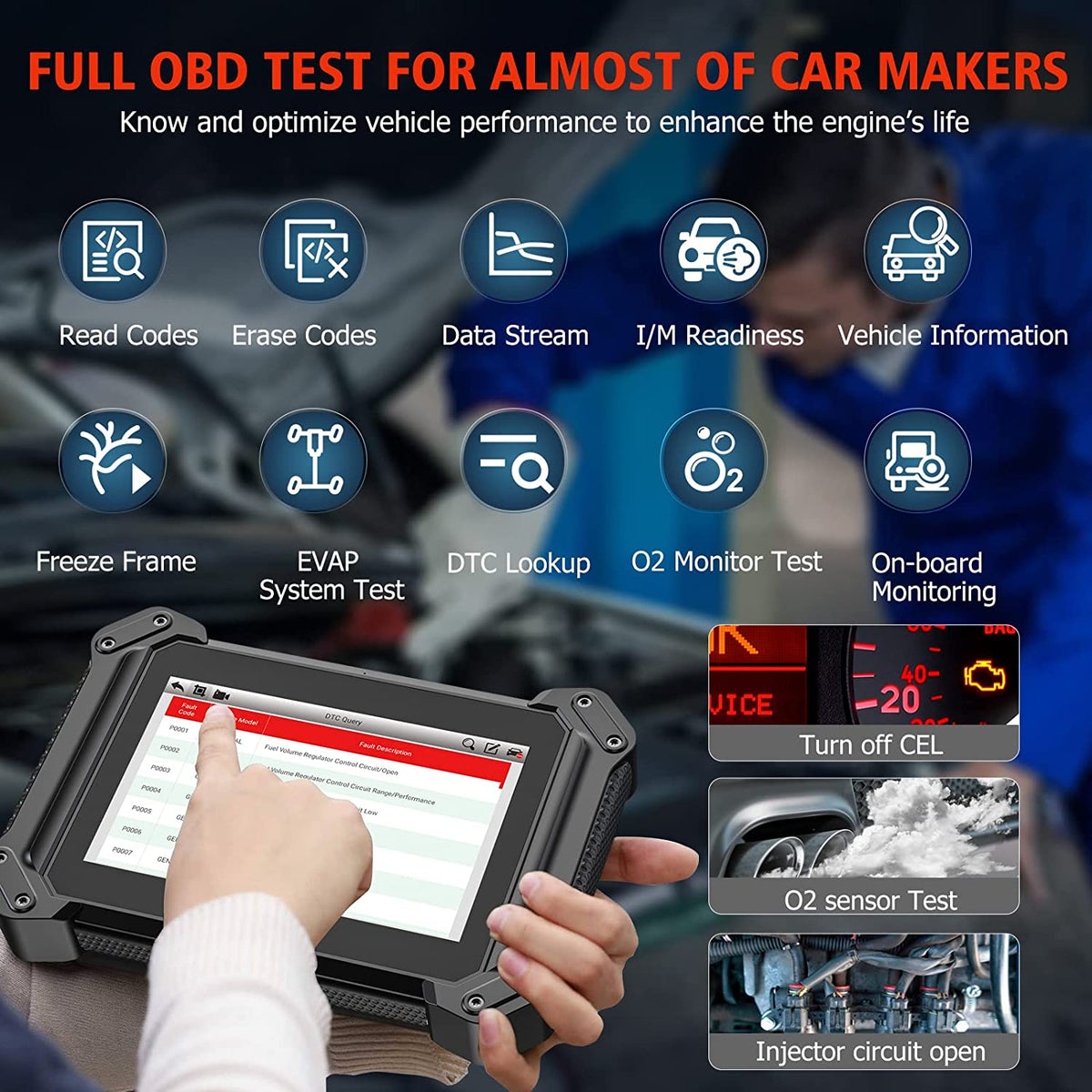 Bi-directional Scan Tool Ancel V6 PRO 25 Service Functions Bluetooth
