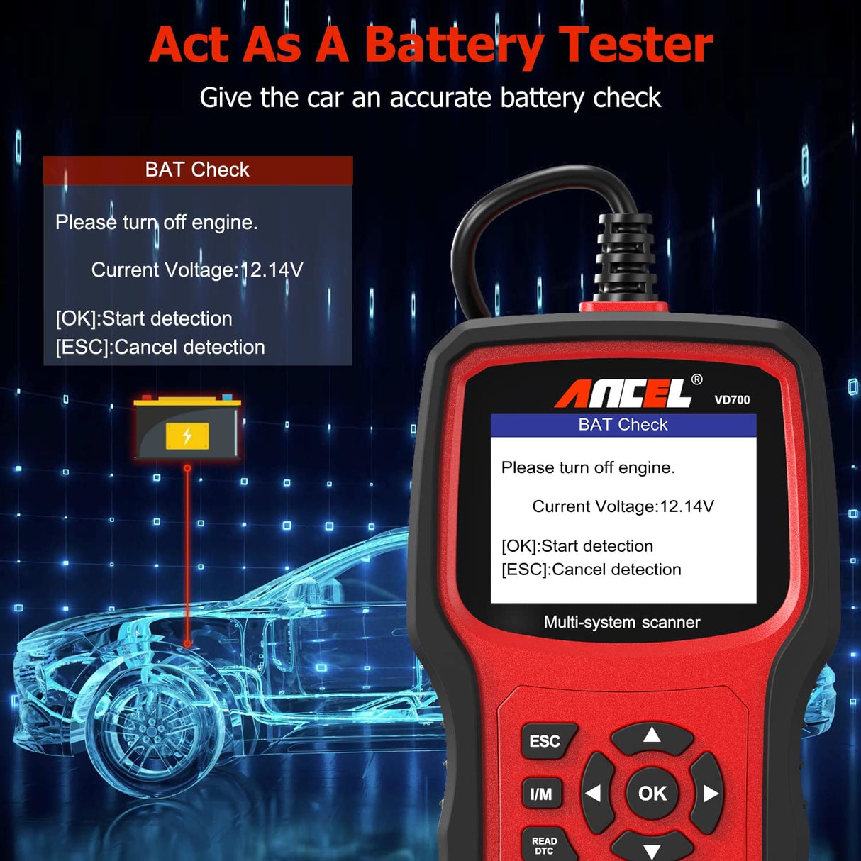 Car Diagnostic Tool For VW Audi Skoda Full System Ancel VD700 Reset Oil TPMS SRS