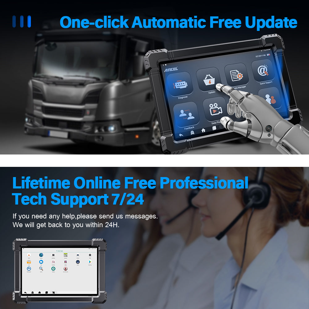 Heavy Duty Truck Diagnostic Scanner Ancel X7 HD Full System 12V 24V