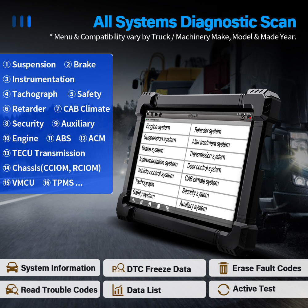 Heavy Duty Truck Diagnostic Scanner Ancel X7 HD Full System 12V 24V