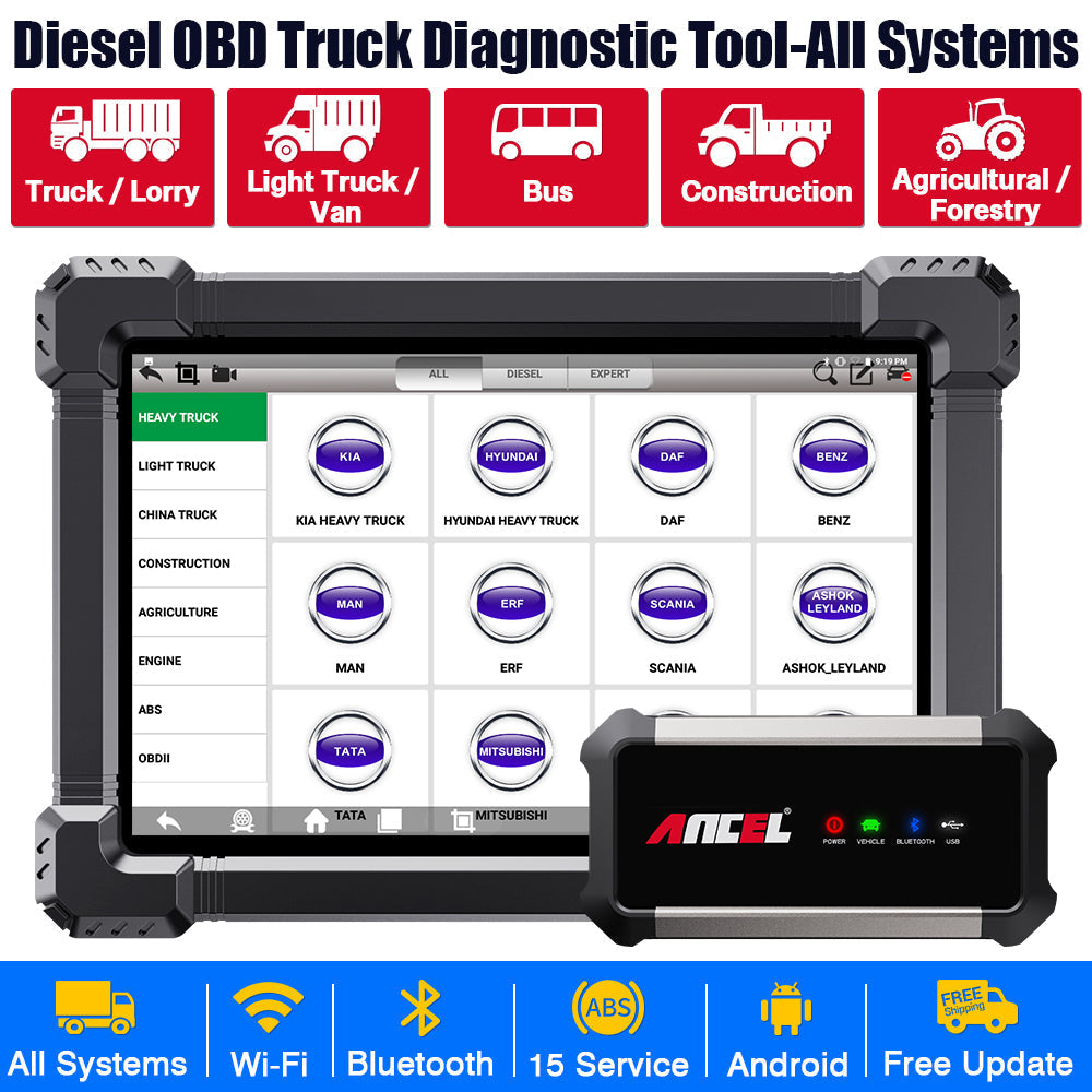Heavy Duty Truck Diagnostic Scanner Ancel X7 HD Full System 12V 24V
