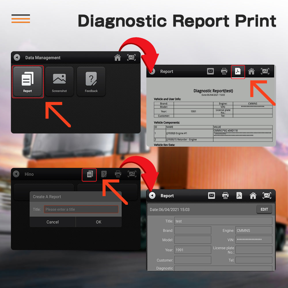 Heavy Duty Truck Scan Tool ANCEL HD3100 All System 12V/24V 2in1 Cars and Trucks