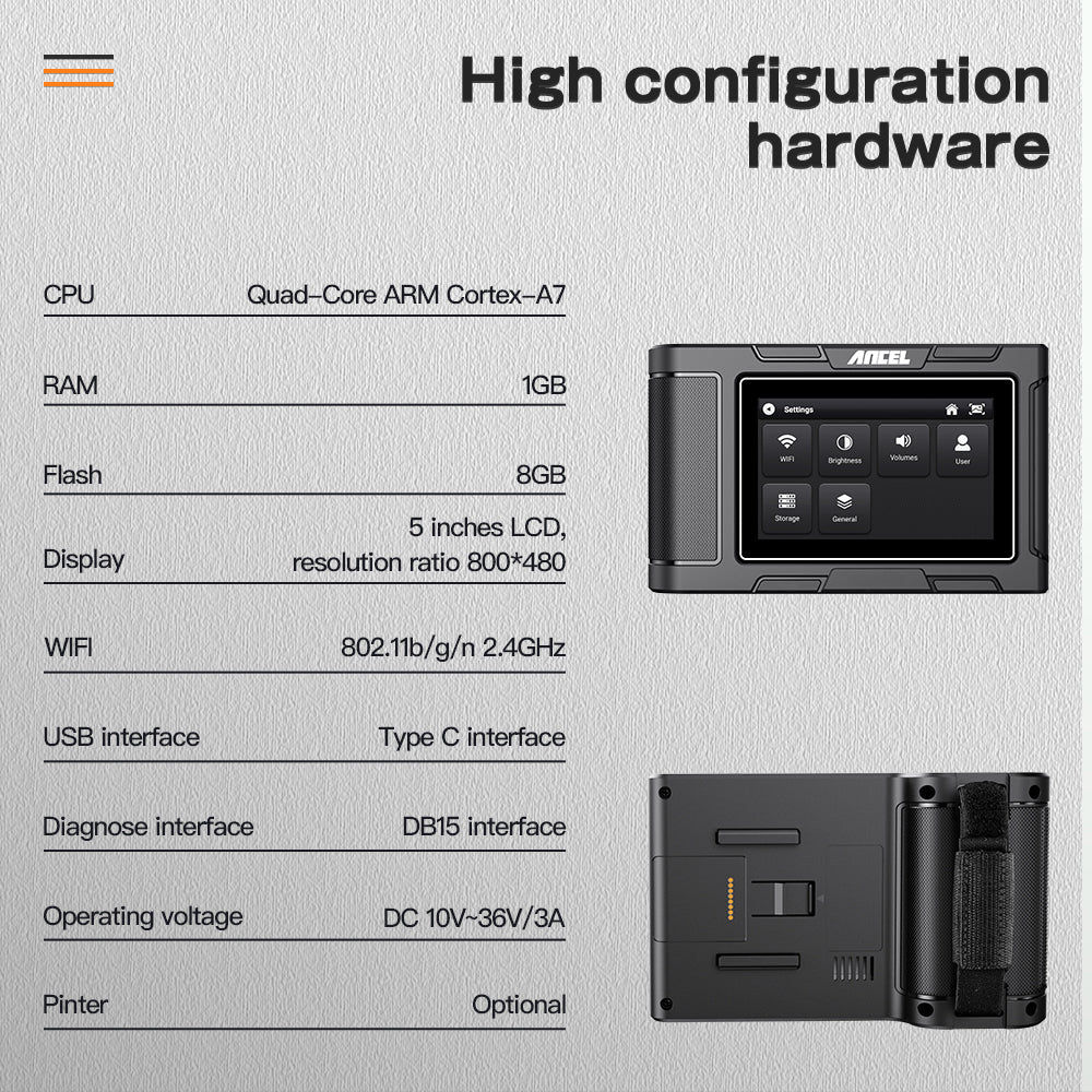 Heavy Duty Truck Scan Tool ANCEL HD3100 All System 12V/24V 2in1 Cars and Trucks