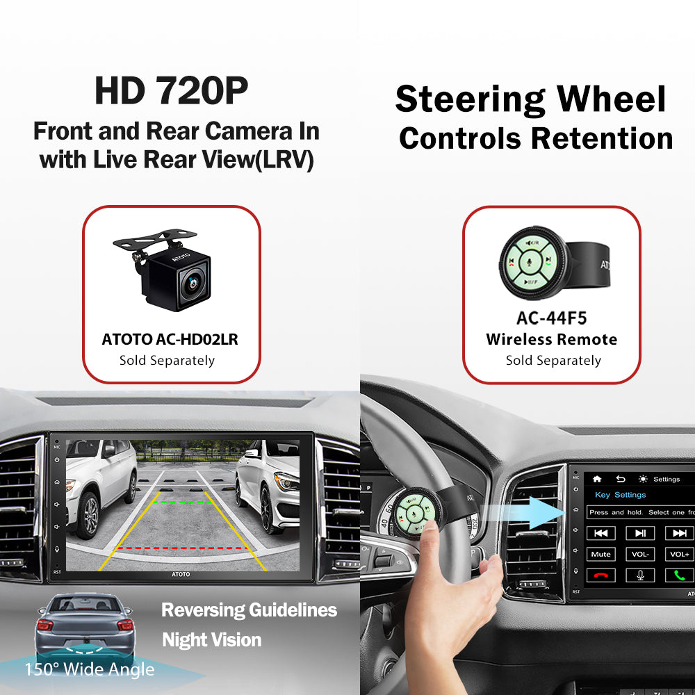 Car Stereo ATOTO F7 WE Wireless CarPlay & Android Auto Bluetooth Sensor Buttons