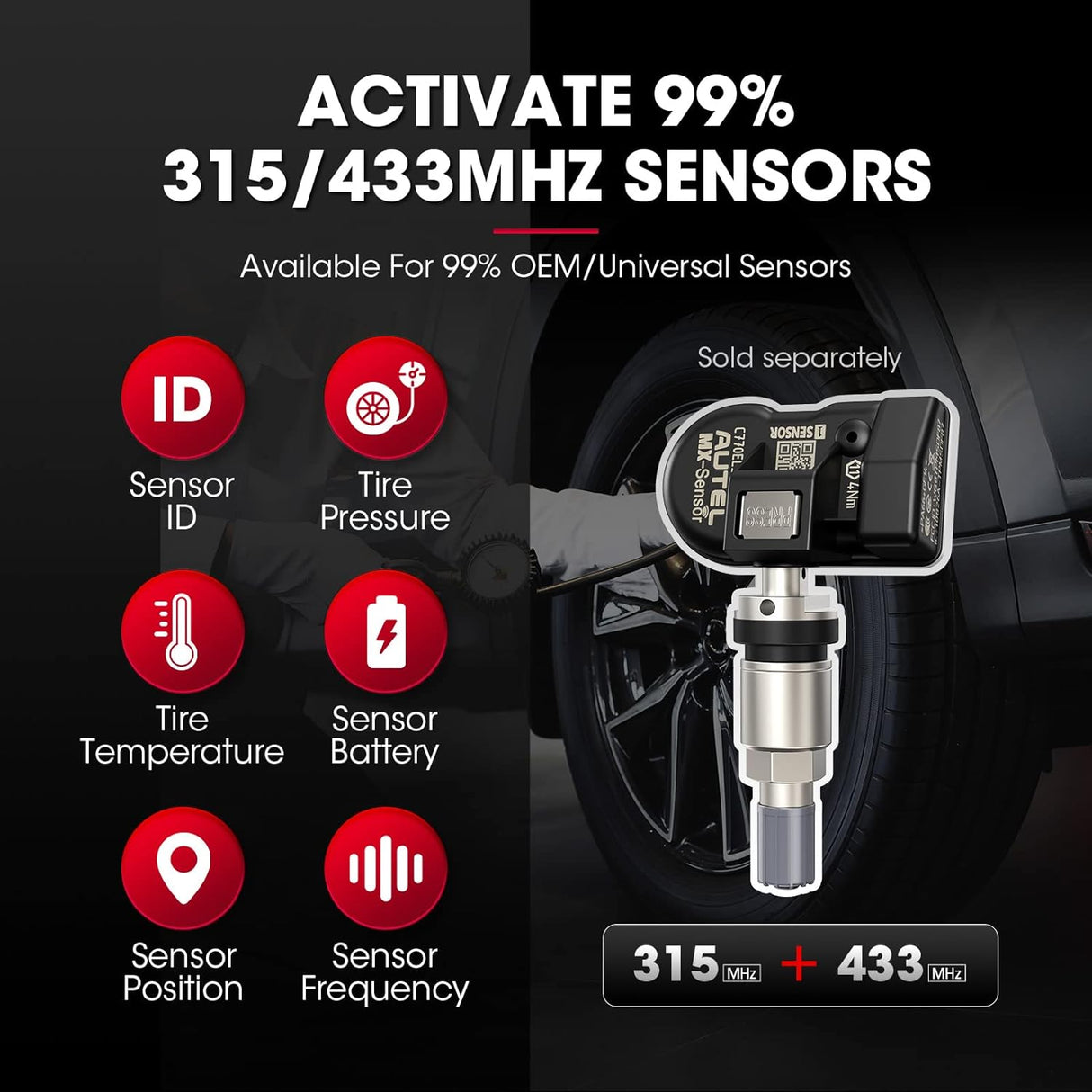 Autel TS408 TPMS Relearn Tool Tire Pressure Monitor Sensor Programming Lifetime Free Update