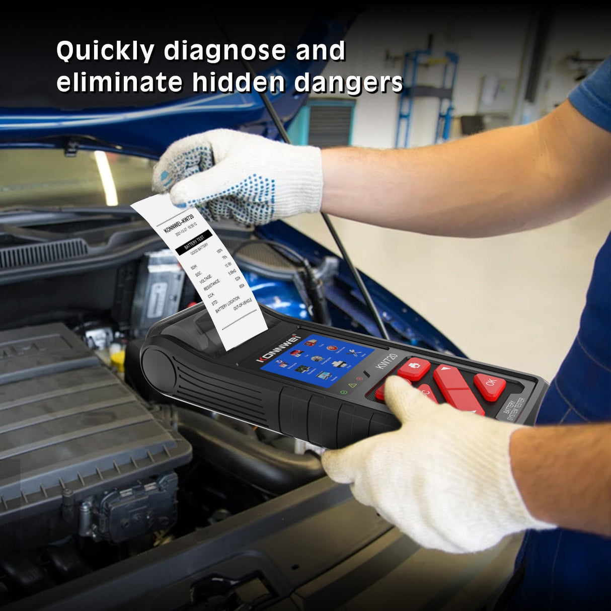 Professional Battery Tester Konnwei KW720 6V 12V 24V W/Printer 100-2000CCA