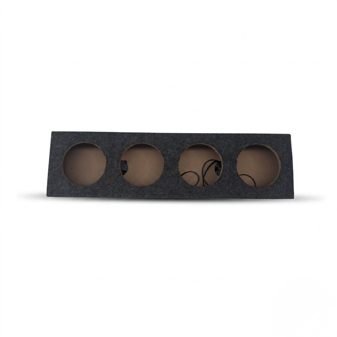 Carpeted Speaker Box Enclosure Quad 4-Hole – 6.5" Midrange Speakers