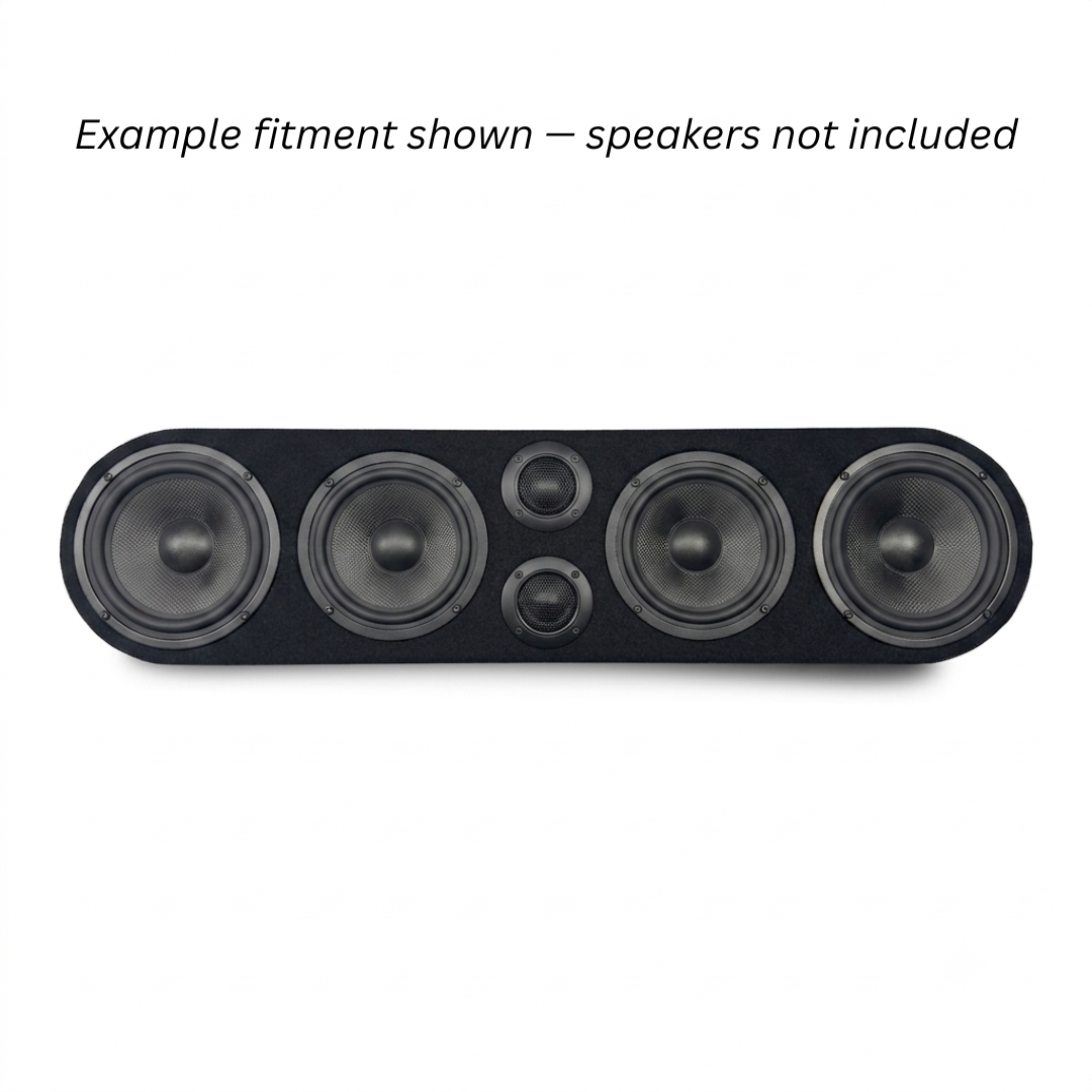 Carpeted Speaker Box Enclosure Rounded 6-Hole – 4 x 8" + 2 x 3.8" cutouts