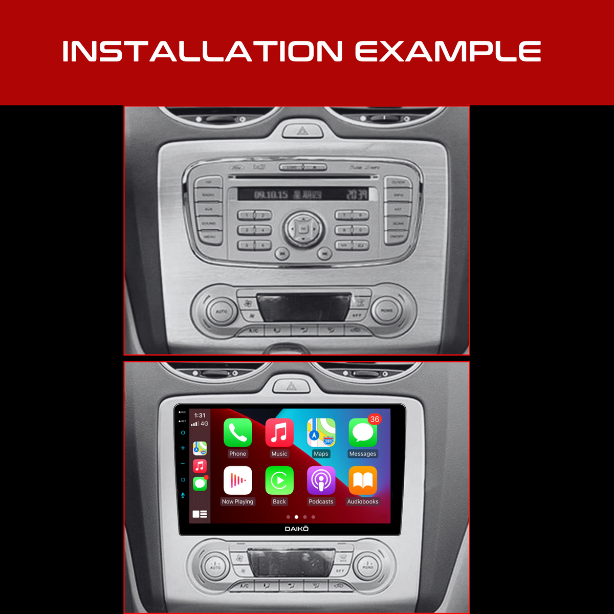Daiko Car Stereo Carplay Android Auto For Ford Focus 1999-2009 Automatic Ac