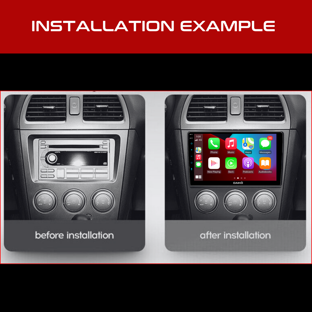 Daiko Car Stereo Carplay Android Auto For Subaru Impreza 2003-2006 9Inch