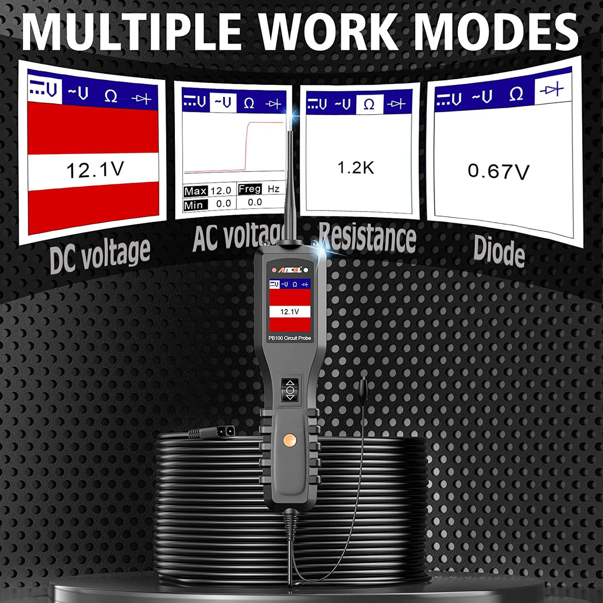 Automotive Power Circuit Probe Tester 12V 24V ANCEL PB100 Electrical Test Tool