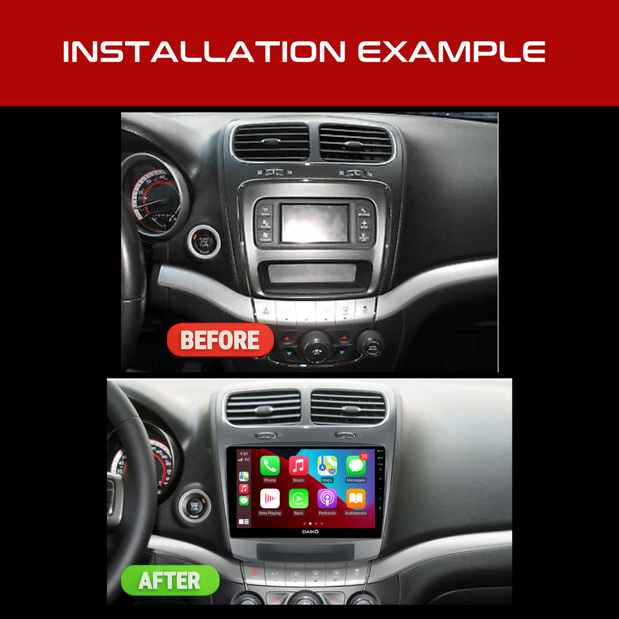 Daiko Multimedia Unit Wireless Carplay Android Auto For 2012-2020 Dodge Journey