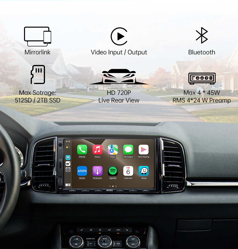 Car Stereo ATOTO F7 WE Wireless CarPlay & Android Auto Bluetooth With Buttons