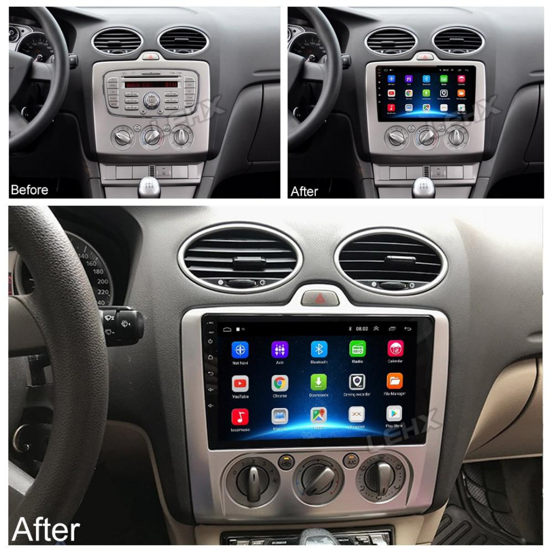 Daiko Car Stereo Carplay Android Auto For Ford Focus 2004-2012 Manual AC