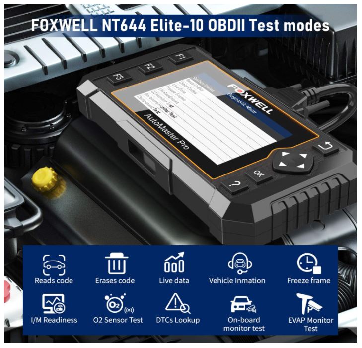Foxwell NT644 Elite Professional OBD1/OBD2 All Systems Scan Tool Oil Gear ABS