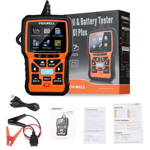 Foxwell NT301 PLUS OBDII/EOBD Code Reader With Battery Tester