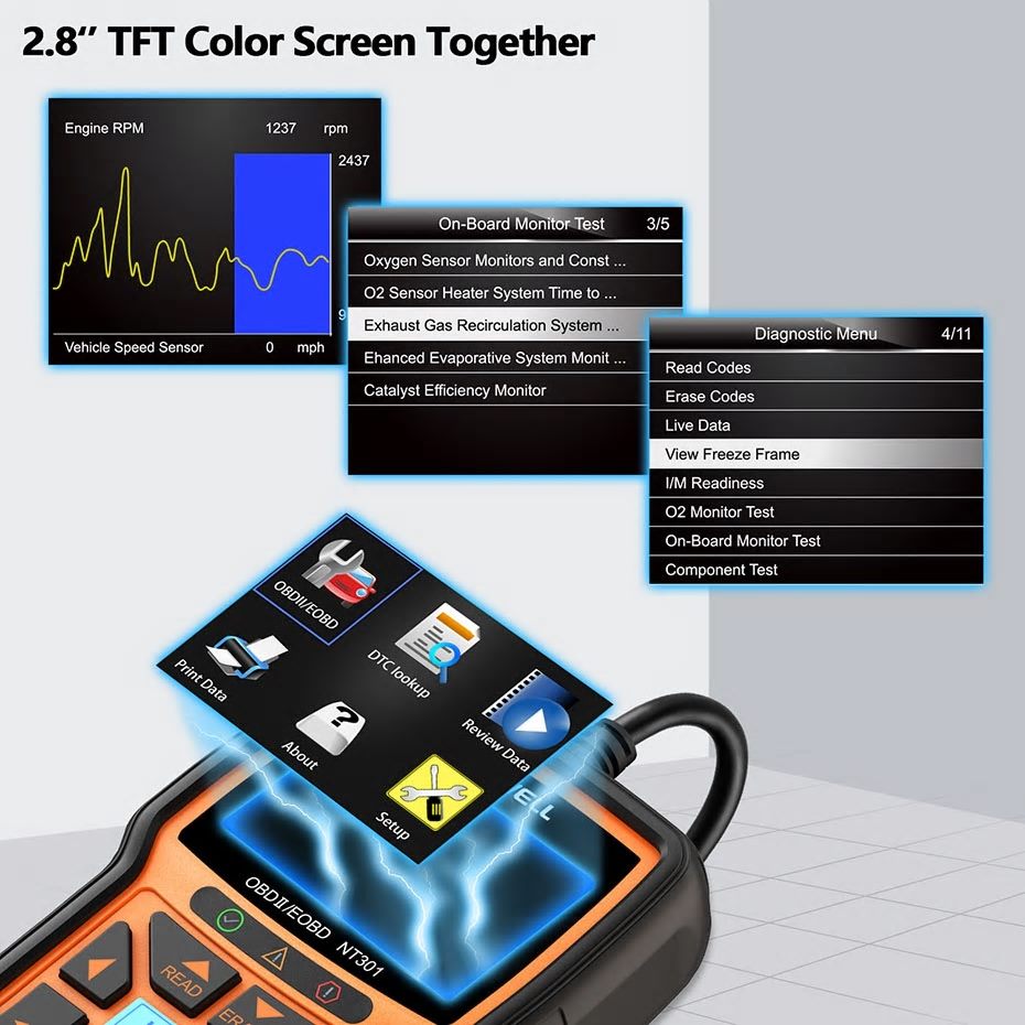 Foxwell NT301 OBD OBD2 Scanner Car Engine Diagnostic Code Reader