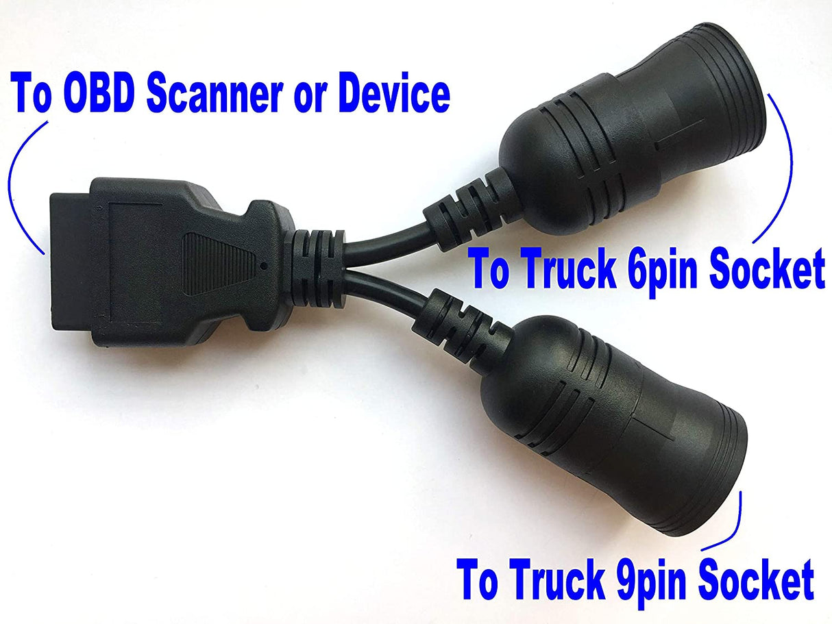 Heavy Duty Truck OBD2 6+9 pin to 16 pin adapter cable