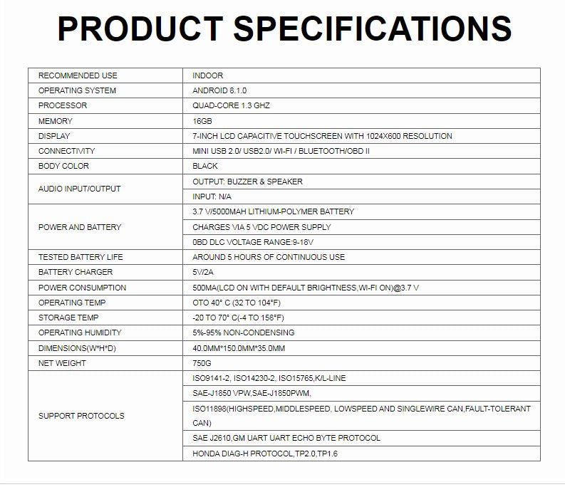 Professional Scan Tool iCarsoft CR Max BT Full System New Model