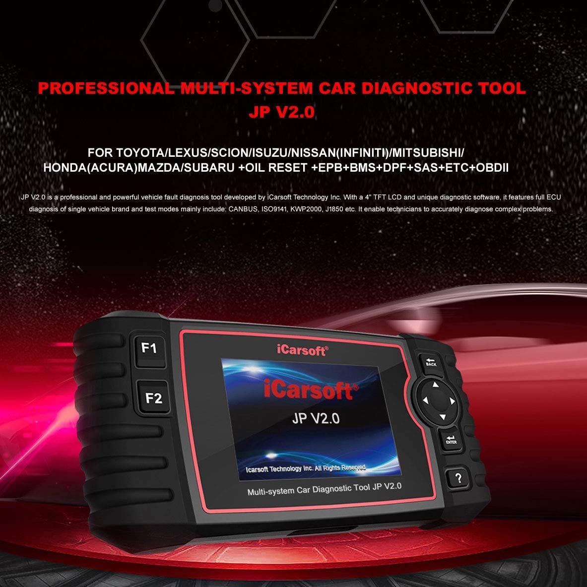 Scan Tool iCarsoft JP V2.0 for Toyota/ Mazda/ Nissan/ Mitsubishi etc. OBD2/JOBD