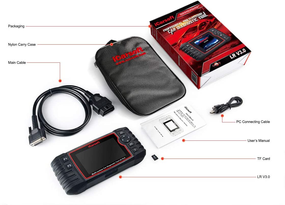 Car Diagnostic Scanner iCarsoft LR V3.0 for LandRover/ Jaguar Oil, BMS, DPF etc