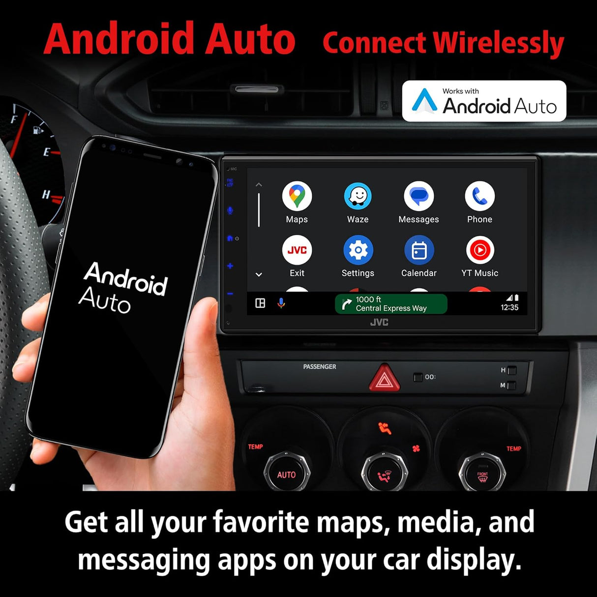 JVC KW-M690BW Wireless Apple CarPlay & Android Auto Head Unit