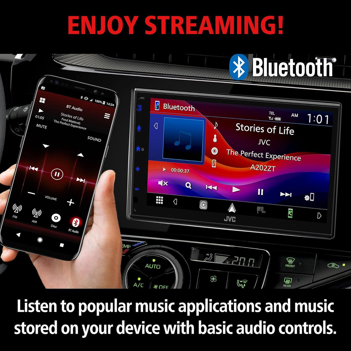 JVC KW-M690BW Wireless Apple CarPlay & Android Auto Head Unit