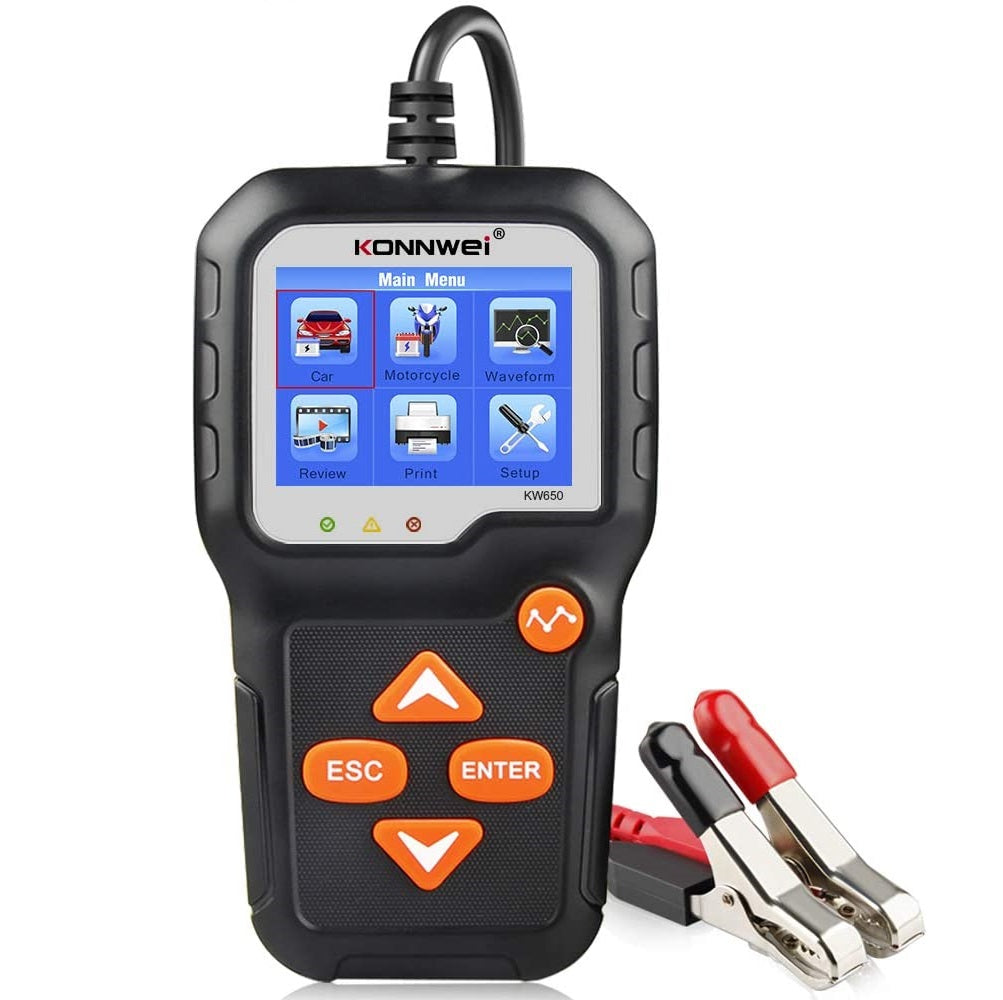 Battery Tester 12V 6V Konnwei KW650 Car Motorcycle Boat Battery System Analyzer