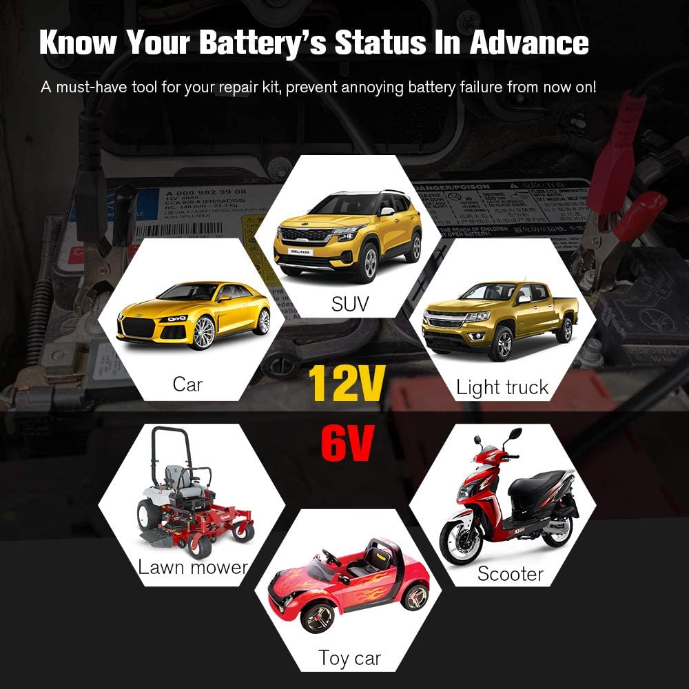 Battery Tester 12V 6V Konnwei KW650 Car Motorcycle Boat Battery System Analyzer