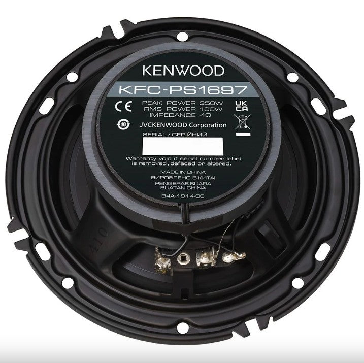 Kenwood KFC-PS1697 6.5" 350W 100W RMS 2 Way Coaxial Car Speakers Pair
