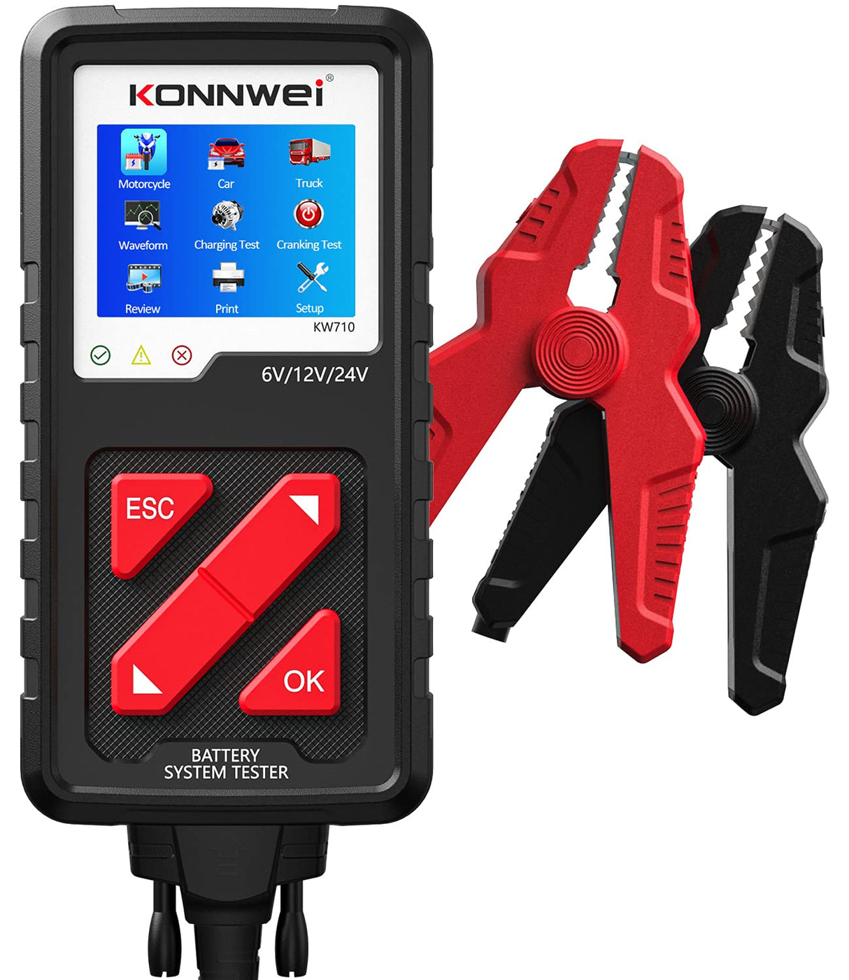 Car Battery Tester 6V 12V 24V Konnwei KW710 New Model For Cars Trucks Motorcycle