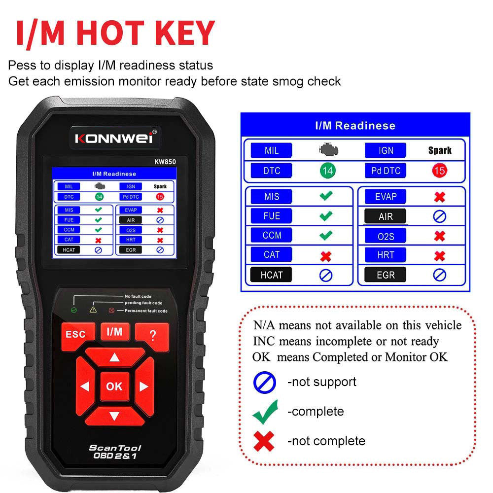 Car Scanner OBD2 Auto Code Reader Diagnostic Check Engine KONNWEI KW850
