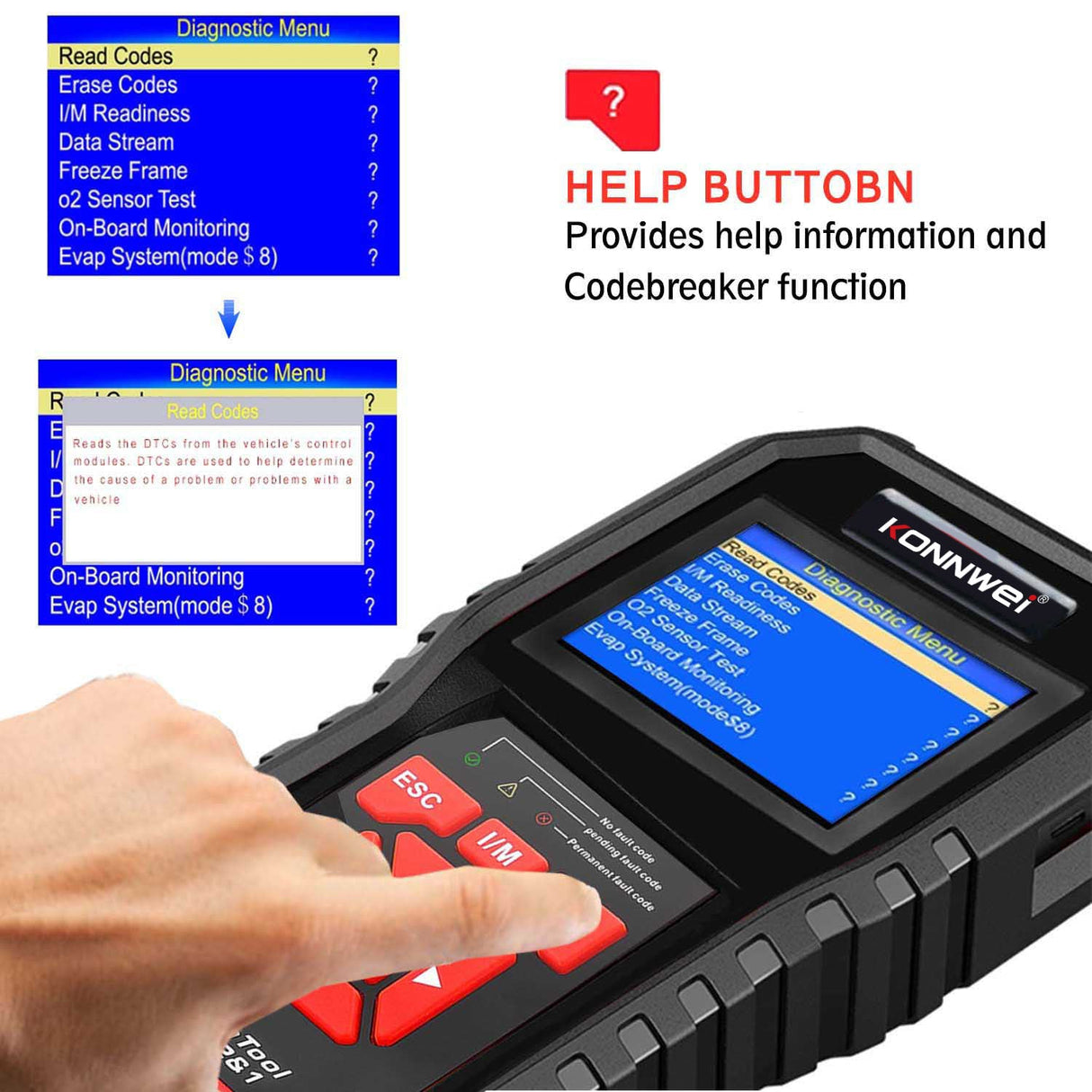 Car Scanner OBD2 Auto Code Reader Diagnostic Check Engine KONNWEI KW850