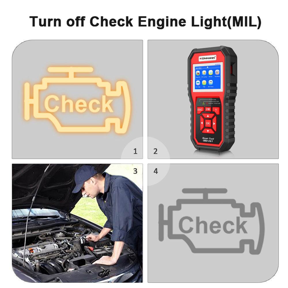 Car Scanner OBD2 Auto Code Reader Diagnostic Check Engine KONNWEI KW850