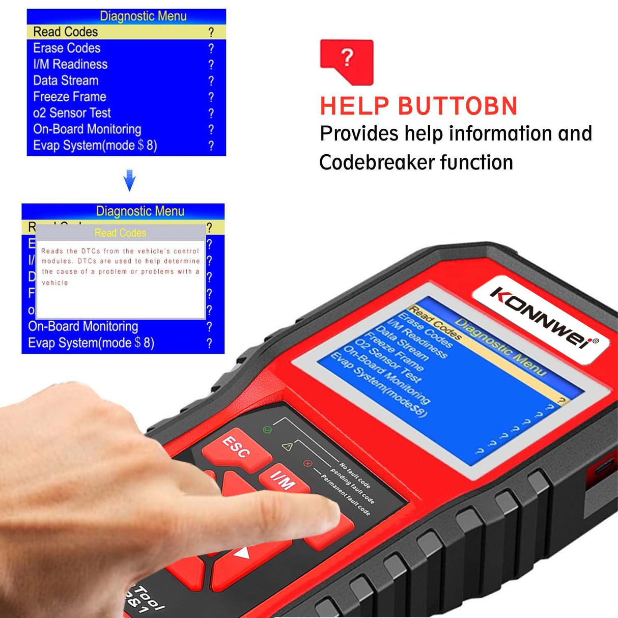 Car Scanner OBD2 Auto Code Reader Diagnostic Check Engine KONNWEI KW850