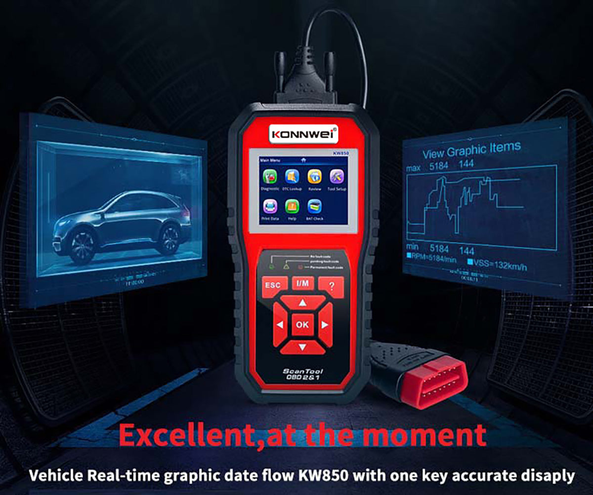 Car Scanner OBD2 Auto Code Reader Diagnostic Check Engine KONNWEI KW850