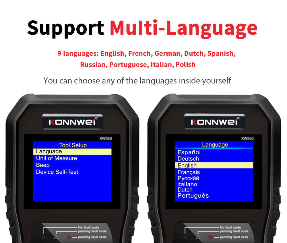 Car Scanner OBD2 Auto Code Reader Diagnostic Check Engine KONNWEI KW850