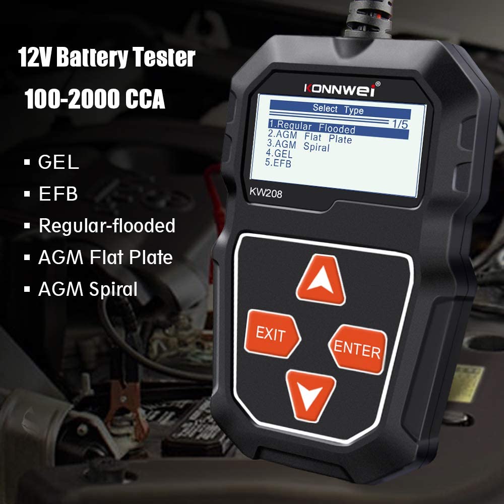 Car Battery Tester 12V Konnwei 100-2000CCA Auto Battery Tester Analyzer