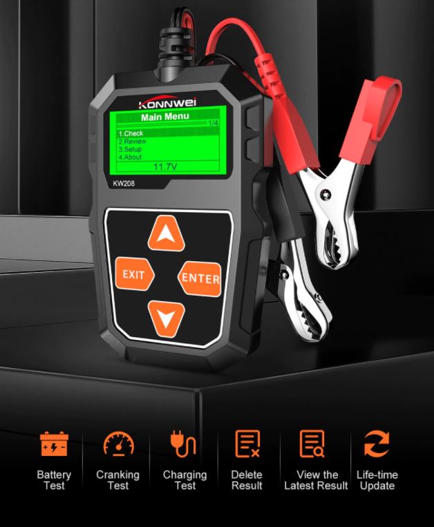 Car Battery Tester 12V Konnwei 100-2000CCA Auto Battery Tester Analyzer