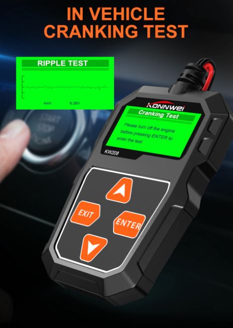 Car Battery Tester 12V Konnwei 100-2000CCA Auto Battery Tester Analyzer