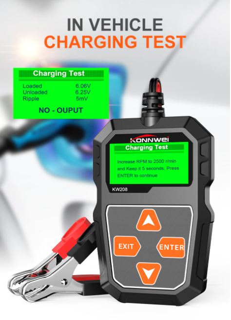 Car Battery Tester 12V Konnwei 100-2000CCA Auto Battery Tester Analyzer