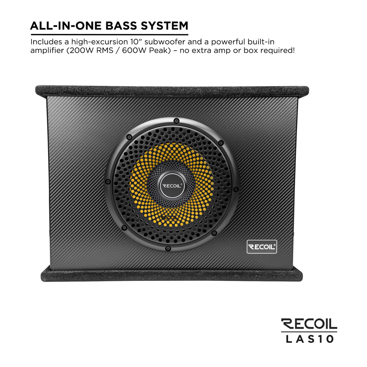 Recoil LAS10 10-Inch Slim Active Subwoofer 600W Peak