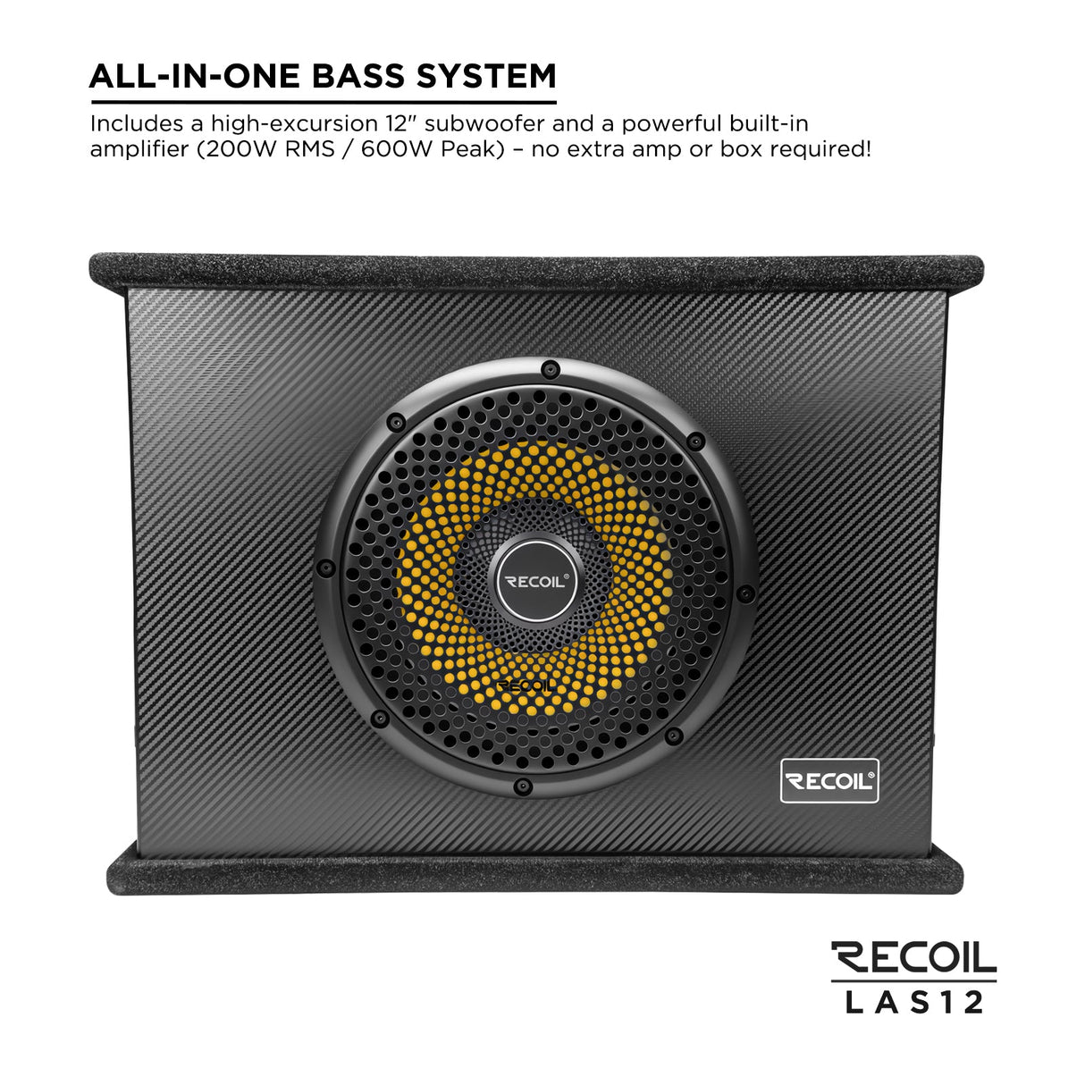 Recoil LAS12 12-Inch Slim Active Subwoofer 600W Peak