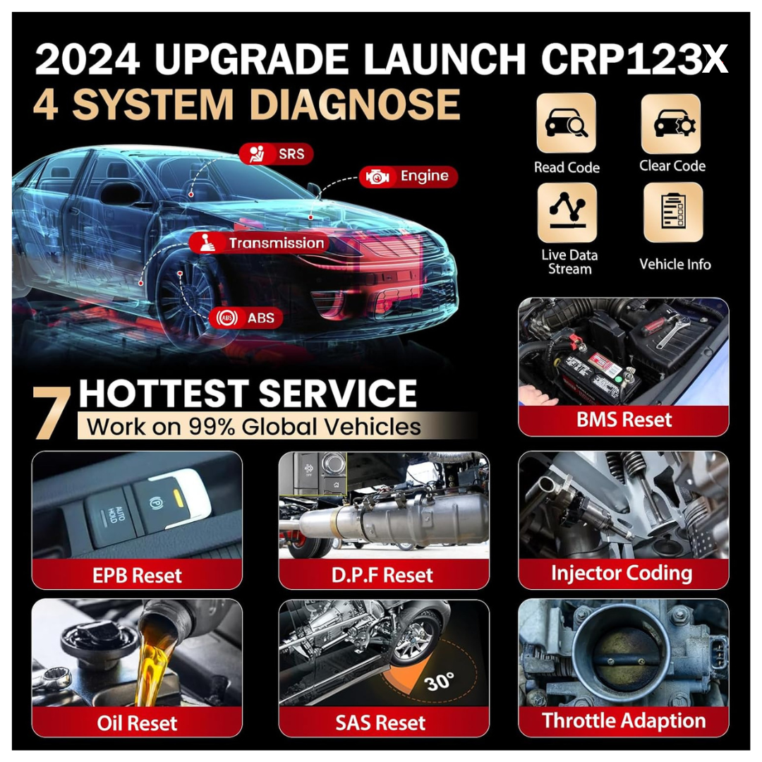 LAUNCH CRP123X V3.0 2026 Version OBD2 Car Scanner 7 Service Functions
