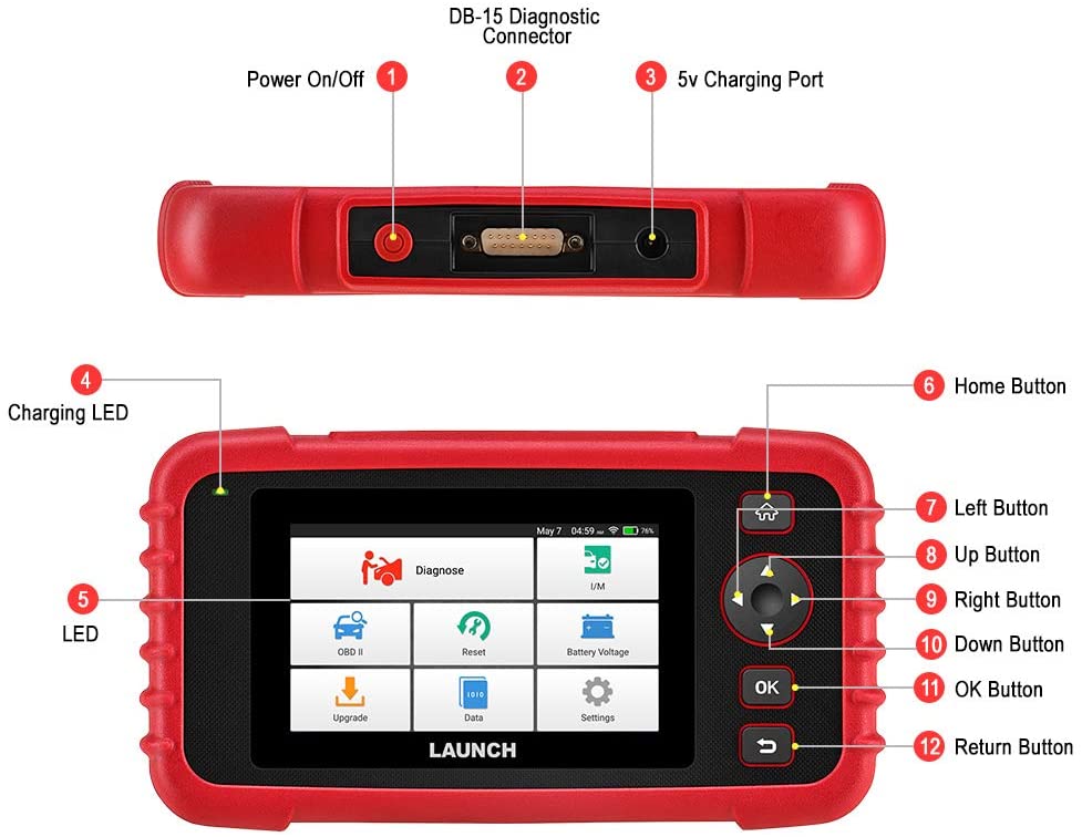 Car Scan Tool Launch CRP129X V3.0 2026 OBDII Engine Transmission ABS SRS Oil/EPB/SAS/