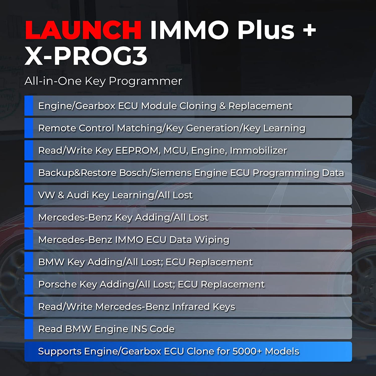 LAUNCH X431 IMMO Plus With X-PROG 3 Key Fob Programming Diagnostic Tool 39+ Service Functions