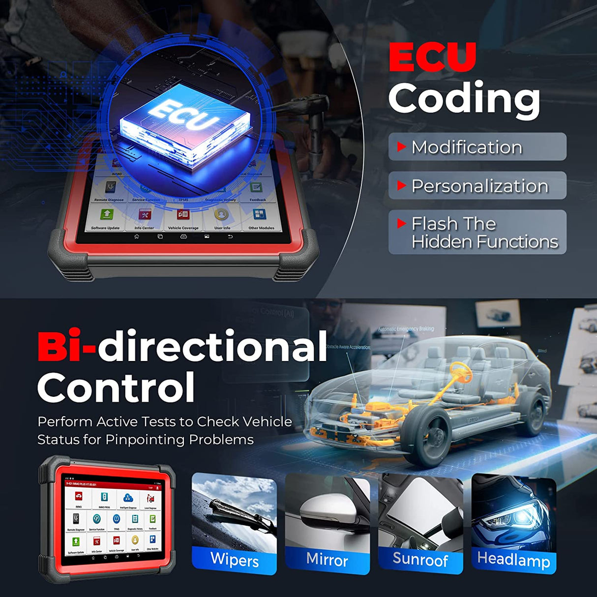 LAUNCH X431 IMMO Plus With X-PROG 3 Key Fob Programming Diagnostic Tool 39+ Service Functions