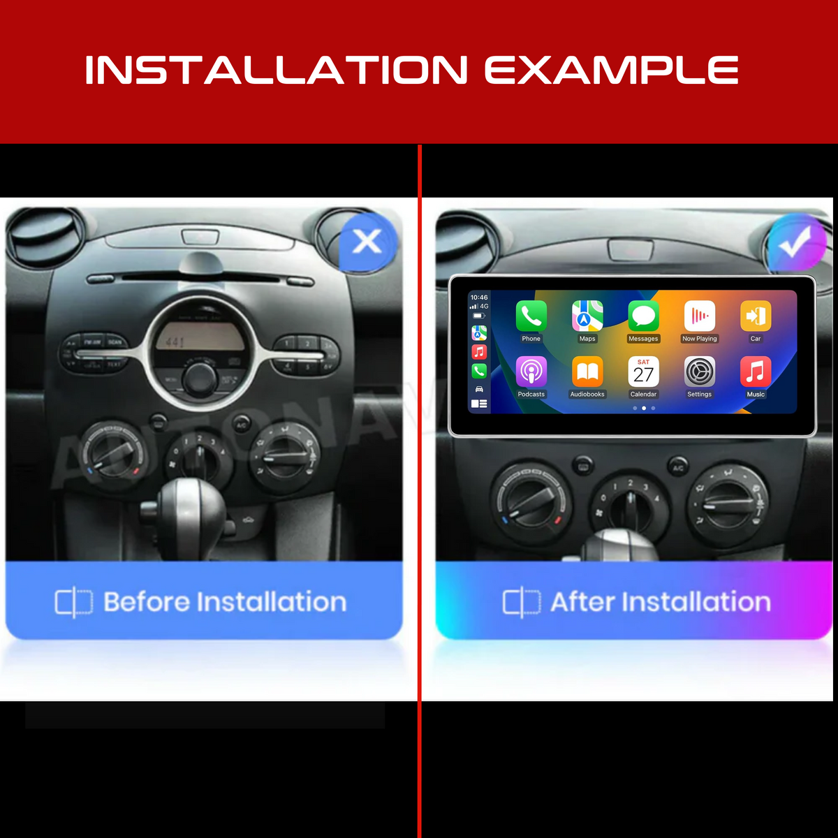 Daiko Hiro Car Stereo Wireless Carplay Android Auto For Mazda 2 Demio 2007-13